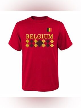 NWT [Gen2] Belgium World Cup Soccer Futbal Short-Sleeve T-Shirt Red Adult Small